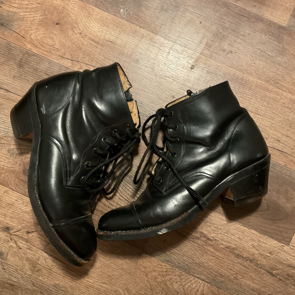 Black Leather Booties